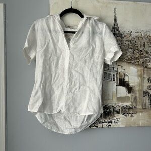 Banana Republic White 100% Linen Shirt